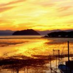 琵琶湖の夕景